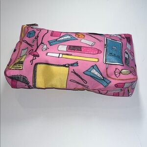 Clinique Pink, Orange, Teal and Yellow Cosmetic Pouch